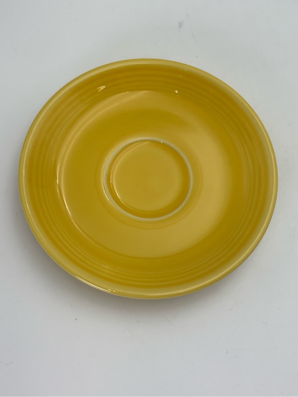 Fiesta Yellow Ceramic Replacement Saucer - Solid Yellow Glazed Saucer